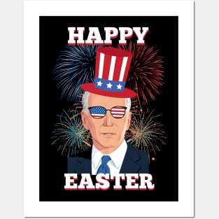 Funny Happy Easter Confused Joe Biden 4th Of July men women Posters and Art